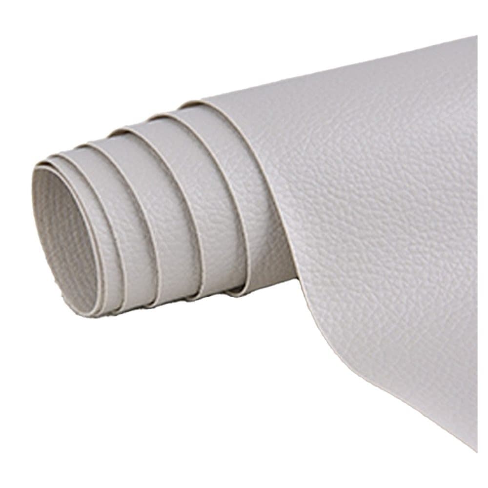 Self-adhesive repair patch for artificial leather, 30 cm x 137 cm, Light gray, Compatible with Fix Dekor