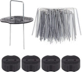 50-pack Stainless Steel U-shaped Ground Spikes for Garden and Greenhouse, Silver, 100×40×3 mm