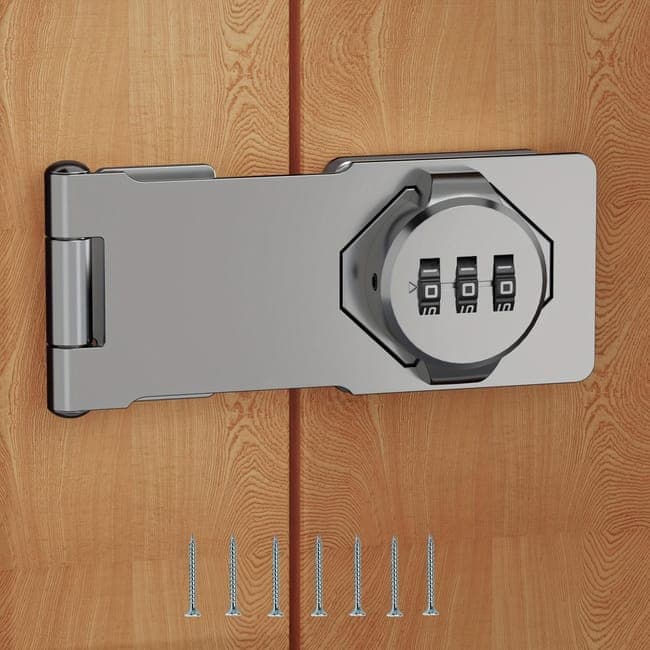 3-Digit Keyless Cabinet Lock with Knob, Durable Stainless Steel, Compatible with Wooden Boxes and Cabinets, Silver