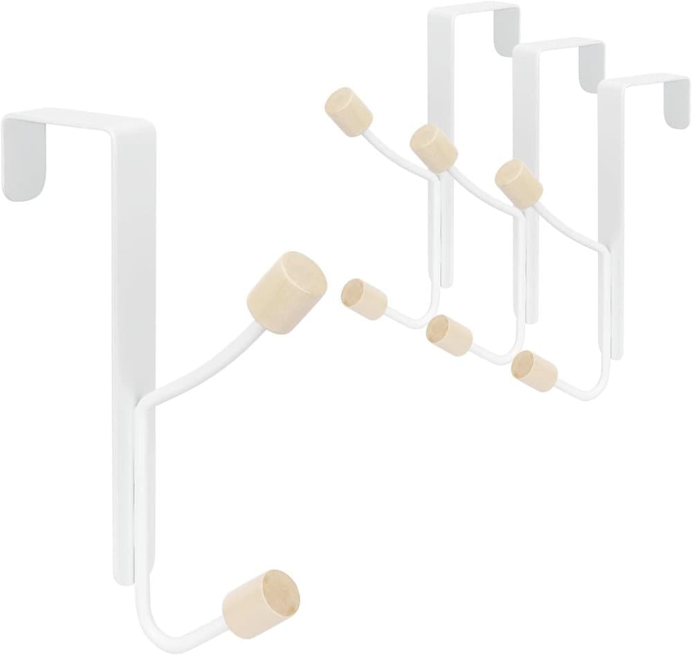 4 Pack Hanging Hooks for Doors, Single Door Hook