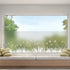 Frosted Window Film Removable Static Cling Floral Design for Kitchen Privacy, 44.5 x 200 cm