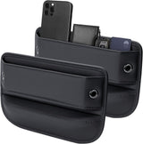2-Pack Universal Car Storage Leather Bags, Brown/Black, Compatible with All Vehicles