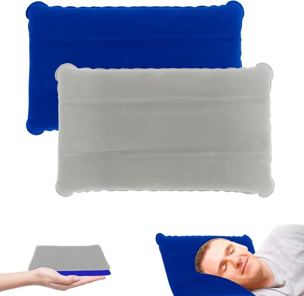 2-Pack Inflatable Travel Pillow, Compact Headrest Pillow for Camping and Travel, Portable, SZ3