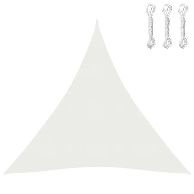 3x3m Waterproof Outdoor Sun Sail Triangle Shade, UV Protective Sun Net for Camping Garden Terrace Pool, White, 3.6x3.6x3.6m
