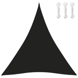 3.6x3.6x3.6m Waterproof Outdoor Sun Sail Triangle UV Protective Shade Net for Camping Garden Terrace and Pool, Black