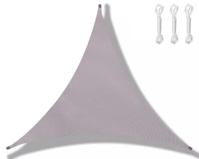 3m x 3m x 3m Waterproof Outdoor Sun Sail Triangle Shade UV Protective Sun Net for Camping Garden Terrace Pool, Light Gray