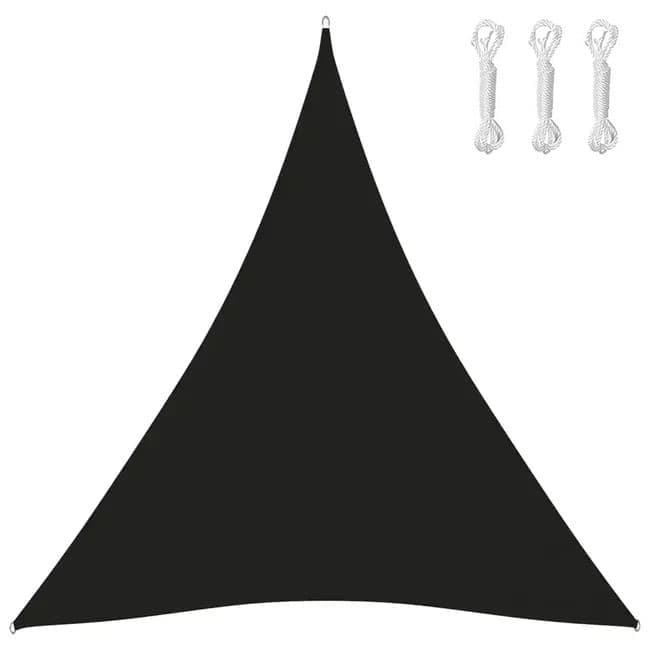 5x5x5 m Waterproof Outdoor Triangular Sun Sail UV Protective Shade Net for Camping Garden Terrace and Pool, Black