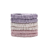 6-Pack Silk Scrunchies Hair Bands 100% Mulberry Silk Gentle No Damage High Elasticity, 16 Momme