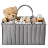Baby Diaper Storage Basket Multifunctional Large Capacity Breathable Water Resistant for Home and Travel, Gray