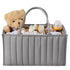 Baby Diaper Storage Basket Multifunctional Large Capacity Breathable Water Resistant for Home and Travel, Gray