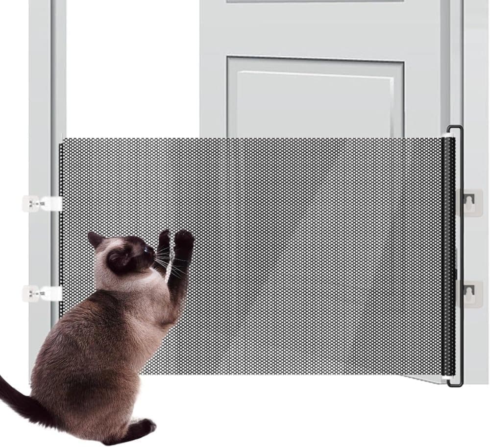 Retractable Safety Gate for Dogs, 50x125cm, Compatible with Doorways and Stairs