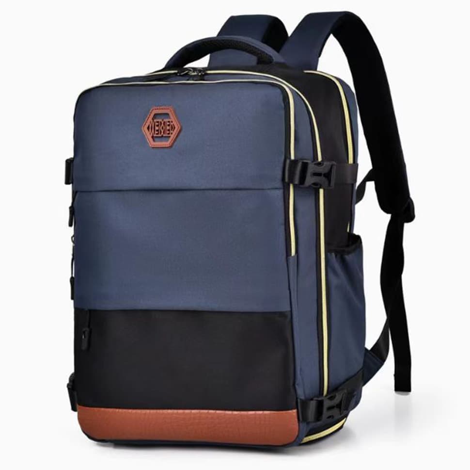 28L Multifunctional Backpack with Shoe Compartment for School Travel Work, 28x19x42cm, Blue