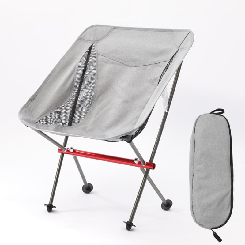 1 Pack Lightweight Folding Camping Chair with Carry Bag, Padded Collapsible Sun Chair for Hiking, Gray, Aluminum