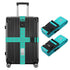 2-Pack Reflective Luggage Strap with Combination Lock for Suitcase, Adjustable Size, Light Blue