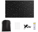 100% Blackout Curtain DIY Portable No-Drill UV Protection Star Moon Print, 145×200cm