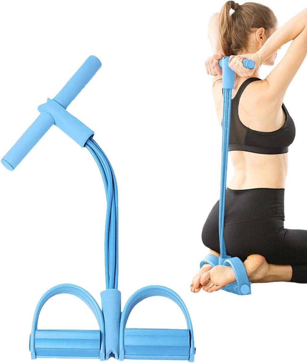 Abdominal trainer exercise band for sit-up training, multifunctional tension rope fitness pedal training slap pull band, Blue