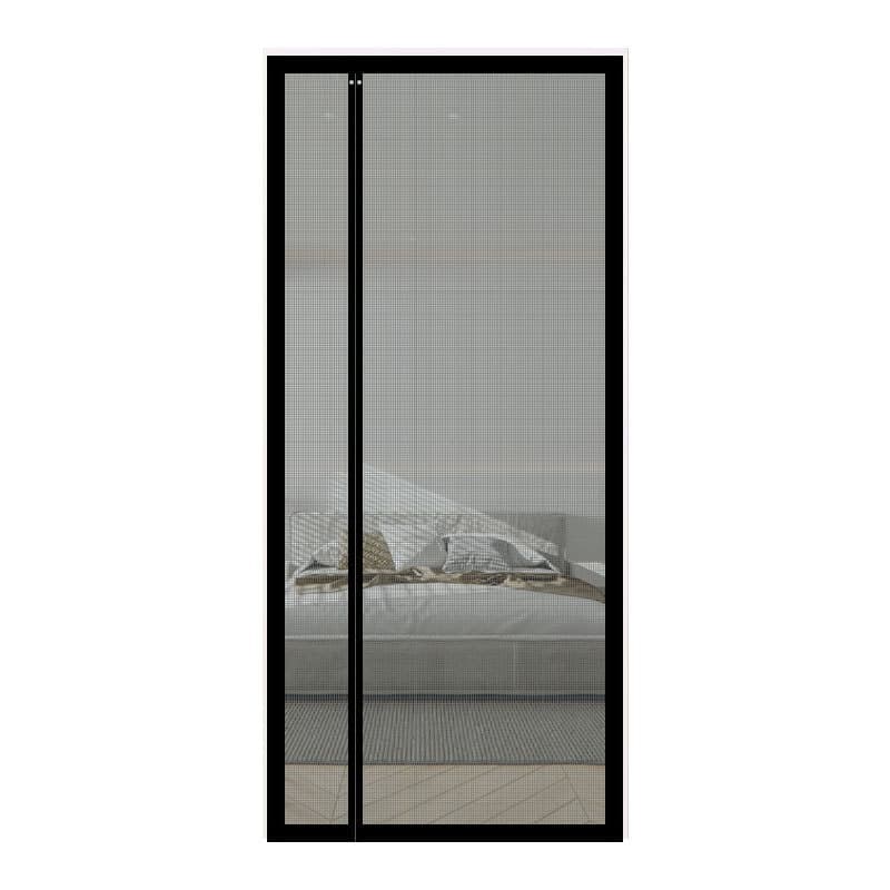 Self-Adhesive Magnetic Mosquito Net Door Curtain, Black, 85x220cm, Fly and Cat Proof, Durable, Removable, Side Opening