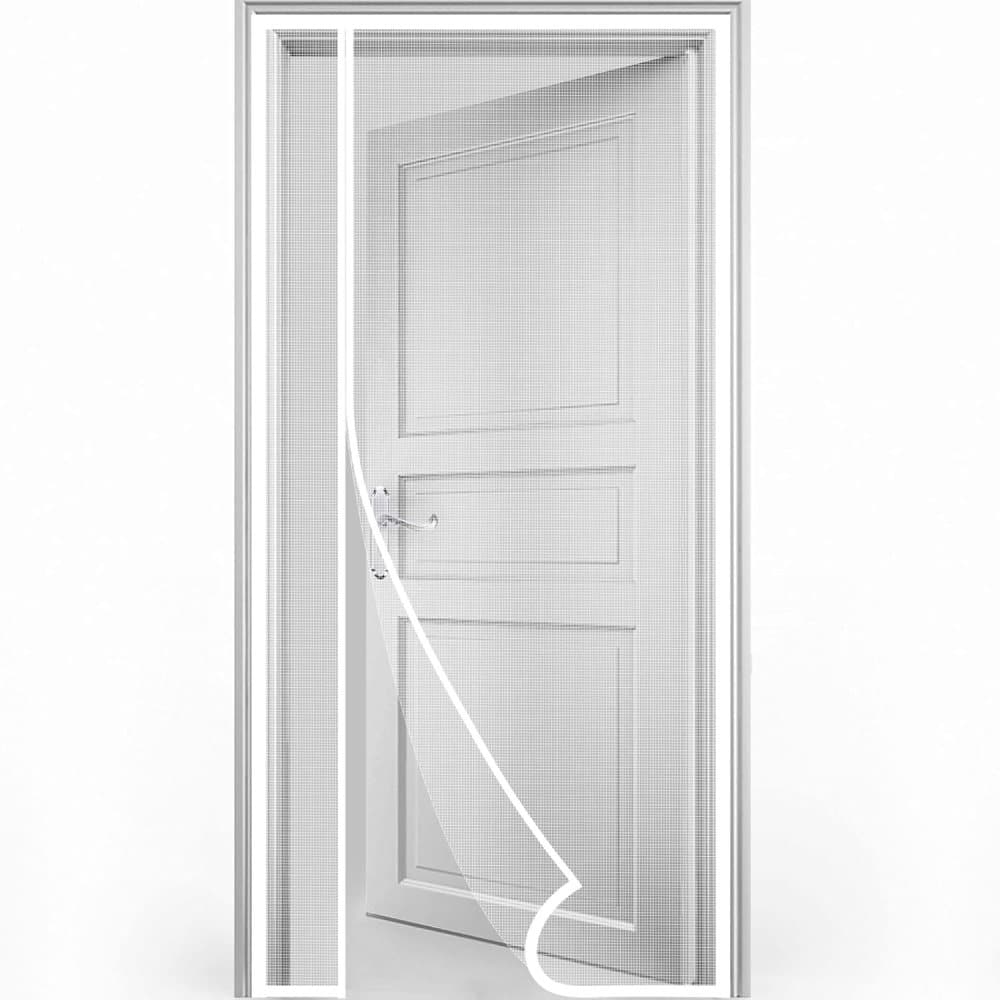 Self-Adhesive Magnetic Mosquito Net Door Curtain Removable Durable Insect Fly and Cat Proof, 90x200cm, White