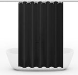 1 Reinforced PEVA Shower Curtain Waterproof Mildew Resistant Quick-Drying, 180x180cm, Black