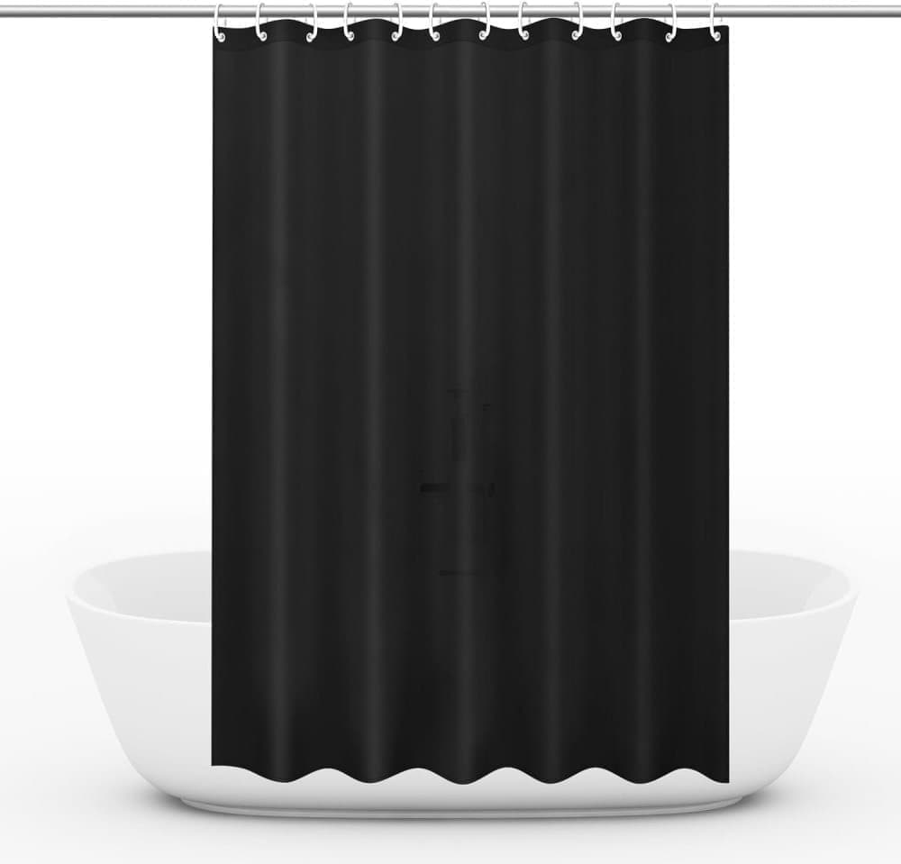 1 Reinforced PEVA Shower Curtain Waterproof Mildew Resistant Quick-Drying, 180x180cm, Black