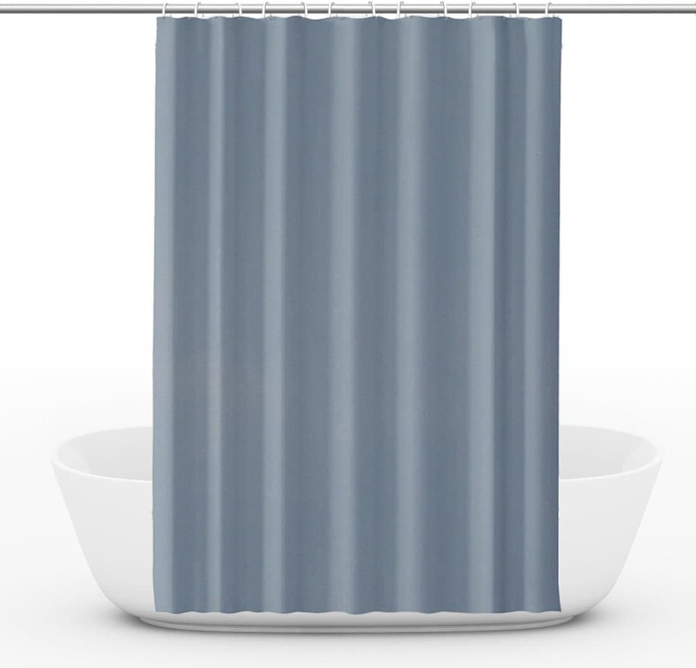Waterproof mildew resistant PEVA shower curtain, compatible with standard shower rods, 180x180cm, Blue