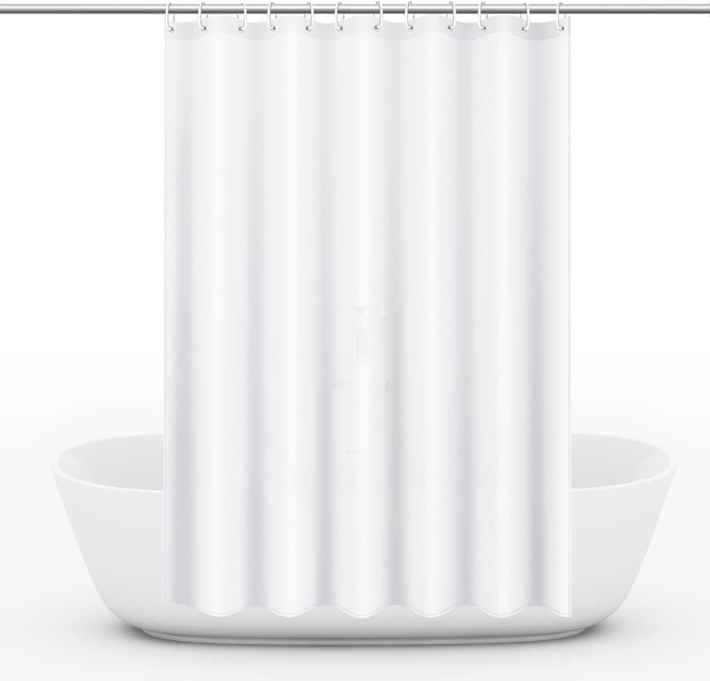 Waterproof PEVA Shower Curtain 72x72 inches, Mildew Resistant Quick-Drying Bathroom Divider, Colorfast, White