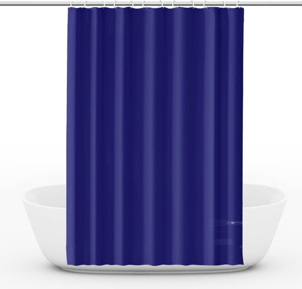 12 Hooks Reinforced PEVA Waterproof Shower Curtain Mildew Resistant Colorfast Durable Quick-Drying, 180x180cm, Dark Blue