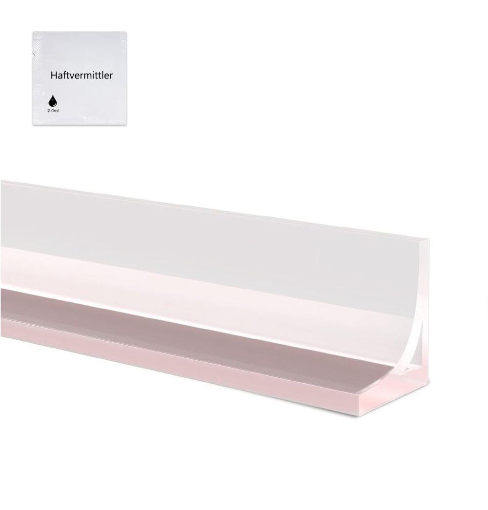 2M Flexible Silicone Shower Threshold and Water Barrier, 3 cm high, Transparent, Waterproof to Prevent Splashes