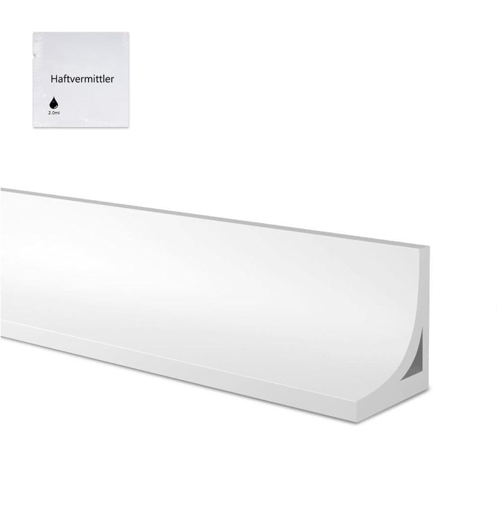 2M White 3cm High Flexible Silicone Shower Threshold Water Barrier, Waterproof Strip to Prevent Splashes
