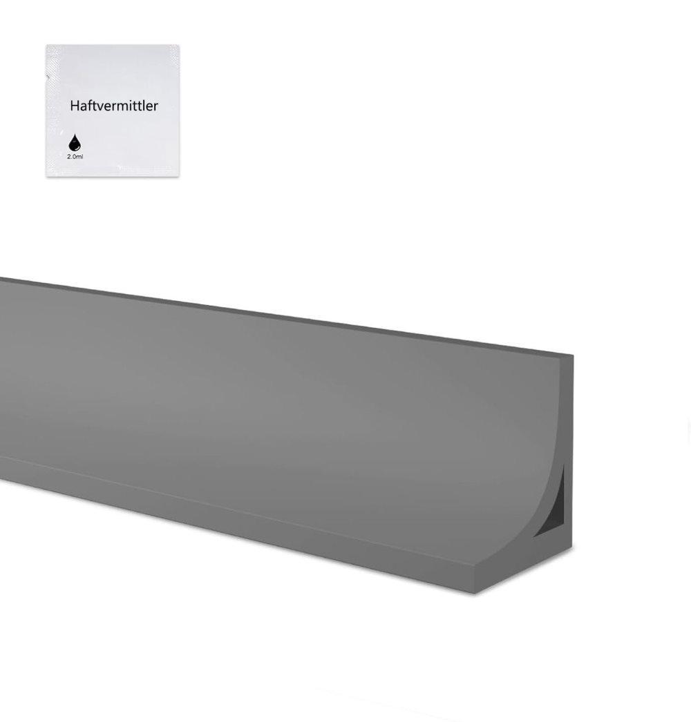 1M Flexible Silicone Shower Threshold Water Barrier to Prevent Splashes, 3 cm high, Gray
