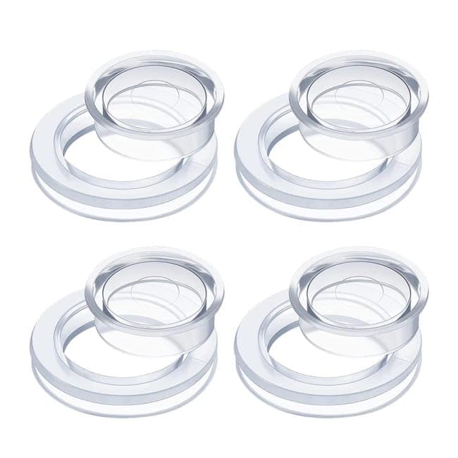 4-pack Transparent Silicone Umbrella Hole Ring and Cap for Garden and Patio, 2.5-inch