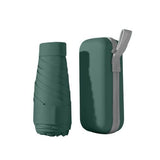 6-Fold Portable Mini Umbrella UV Protection for Sun and Rain, Ultralight Compact, 12 inches, Dark Green