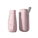6-Fold Portable Mini Umbrella UV Protection for Sun and Rain, Ultralight Compact, Pink