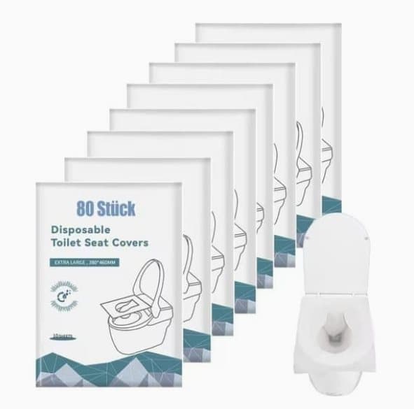 80 pcs Biodegradable Water-flushable Toilet Seat Covers, 38x46cm