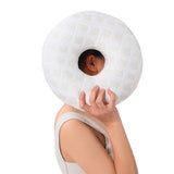 Orthopedic Pillow with Ear Holes for Side Sleeping, Super Microfiber Bamboo Fiber Perforated Pillow, Comfortable and Ear-Friendly, Wood