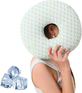 1 Orthopedic Pillow with Ear Holes for Side Sleeping, Super Microfiber Bamboo Fiber, Green