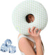 1 Orthopedic Pillow with Ear Holes for Side Sleeping, Super Microfiber Bamboo Fiber, Green