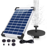 5W Solar Fountain Pump with 6 Nozzles, Floating Bird Bath, Solar Powered Garden Water Pump