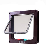 4-Way Locking Cat Flap for Small Dogs and Cats, Easy Installation, Brown, M
