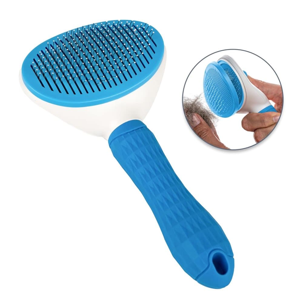 Dog brush for dogs and cats, fur brush, compatible with all breeds, Blue