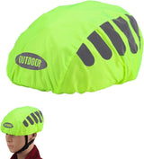 Reflective Bicycle Helmet Cover, Water and Wind Resistant Rain Cover, Green