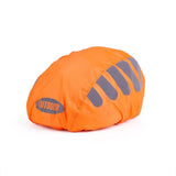 Reflective Bicycle Helmet Cover, Universal Wind and Water Resistant, Compatible with All Bikes, Orange