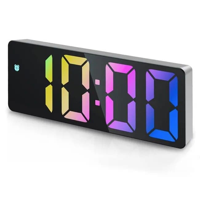 6.7 Inch LED Alarm Clock with Dimmable Display and Temperature, Large Electronic Digital Clock