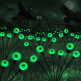 4-Pack Solar Halloween Eye Lights for Garden and Patio Decoration, Waterproof, 1/4, Green