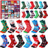 24 Pair Christmas Socks Advent Calendar 2025, Unisex Party Socks with Santa Snowman Reindeer, for Christmas Party Gift