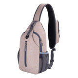 1 Crossbody Chest Backpack with Headphone Jack, Multifunctional Unisex Shoulder Bag for Hiking Travel Climbing, Pink