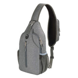 Unisex Multifunctional Shoulder Bag Crossbody Chest Backpack with Headphone Jack for Hiking Travel Climbing, Dark Gray
