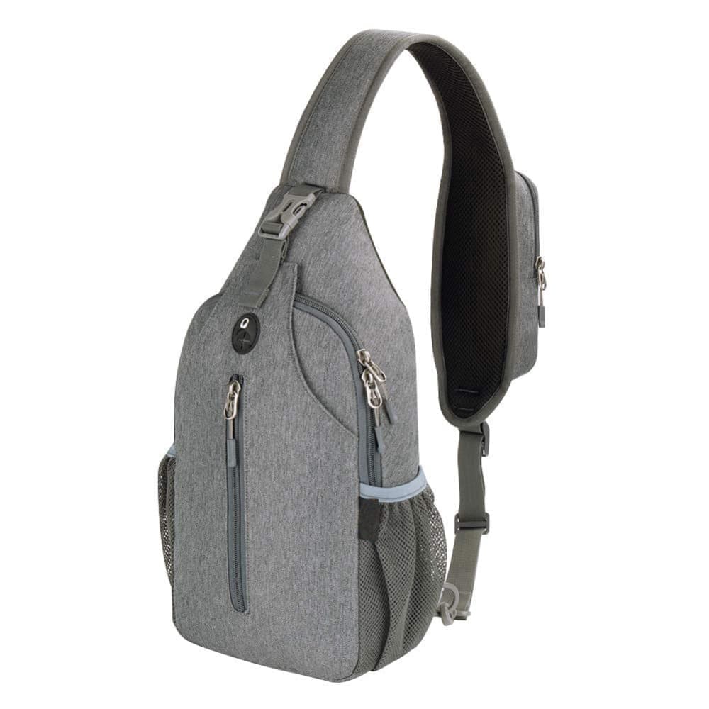 Unisex Multifunctional Shoulder Bag Crossbody Chest Backpack with Headphone Jack for Hiking Travel Climbing, Dark Gray