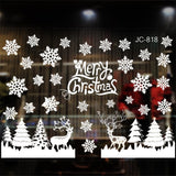 12 Pieces Static Cling Christmas Window Stickers with Snowflakes Santa Snowman Reindeer, for Home and Office Winter Decorations