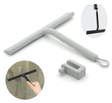 Silicone shower scraper with hook for windows shower door and car window, gray